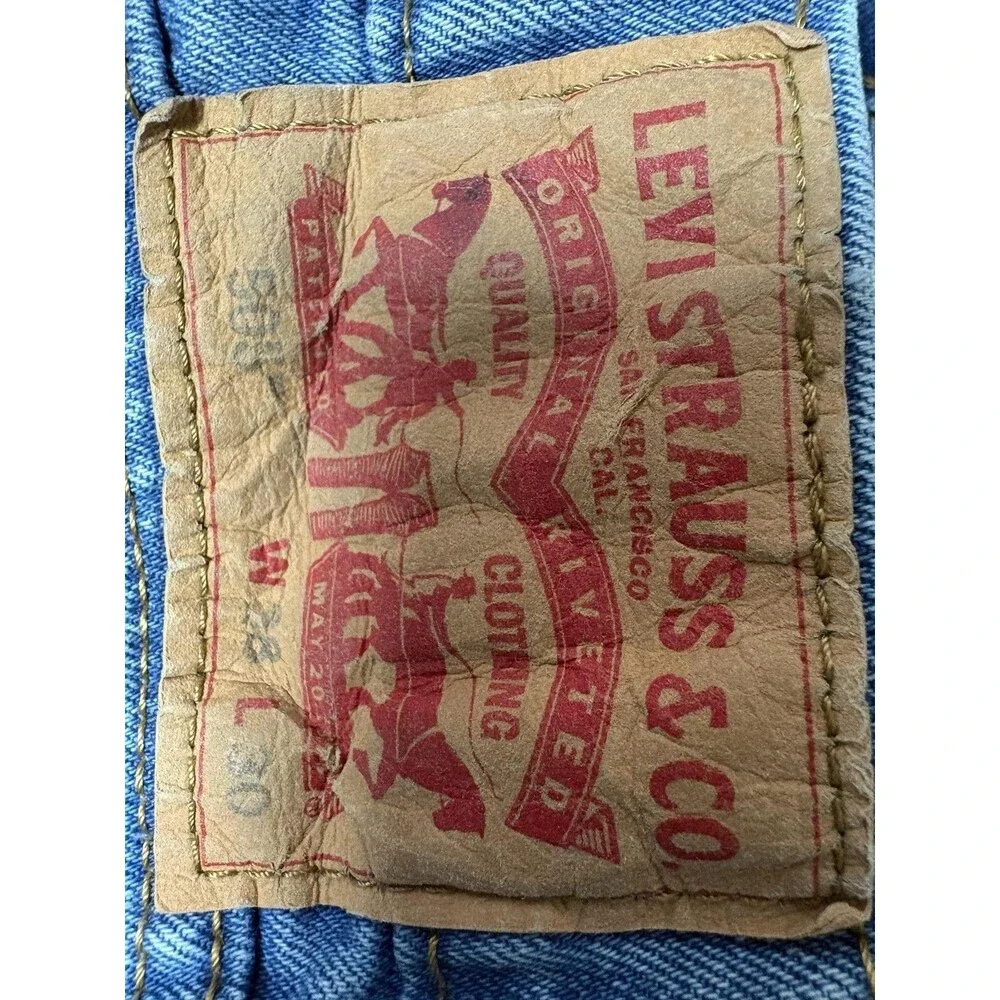 Levi's 505 Jeans Mens 36x29 Blue Relaxed Tapered Light Wash Stretch Denim Casual